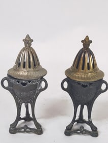 Pr. of Vintage Bronze Incense Burners