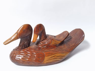 Wood Carved Duck Figurine