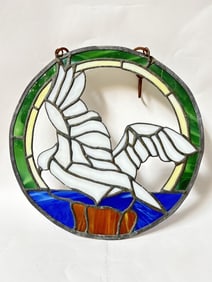 Vintage Stained Glass Penguin Wall Art