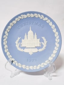 1972 Wedgwood Jasperware Blue Christmas Plate