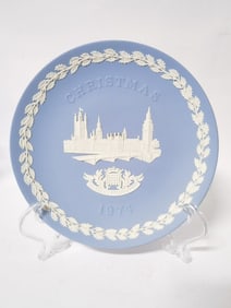 1974 Wedgwood Jasperware Blue Christmas Plate