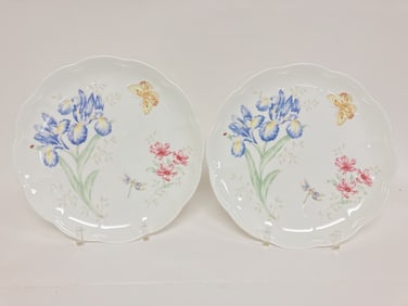 Pr. of Lenox Porcelain Butterfly Meadow Orange Sul
