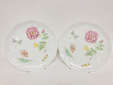 Pr. of Lenox Porcelain Butterfly Meadow Dragonfly