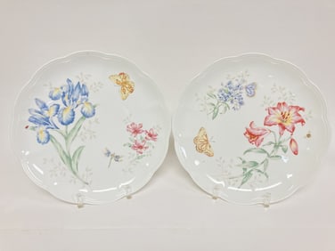 (2) Lenox Porcelain Butterfly Meadow Plates