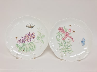 (2) Lenox Porcelain Butterfly Meadow Plates