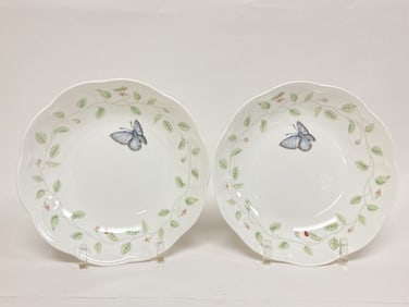 Pr. of Lenox Porcelain Butterfly Meadow Pasta Bowl