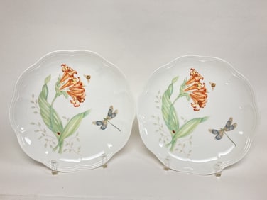 Pr. of Lenox Porcelain Butterfly Meadow Dragonfly