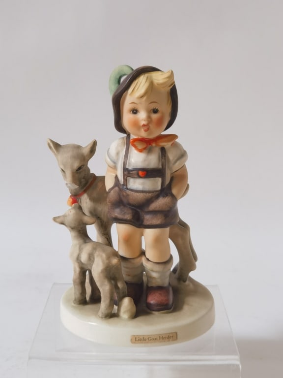 1948 Goebel Hummel Porcelain "Little Goat Herder": 1948 Goebel Hummel Porcelain "Little Goat Herder" Figurine, 5.25in