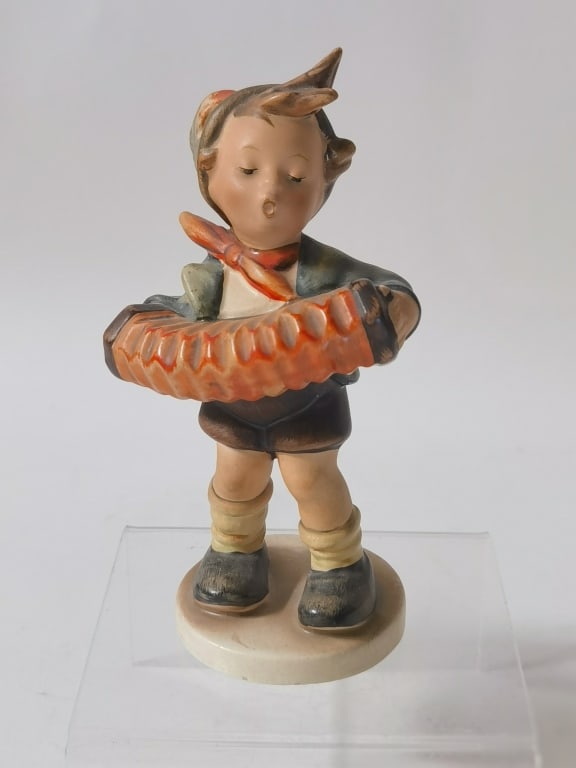 Goebel Hummel Porcelain "Accordion Boy" Figurine: Goebel Hummel Porcelain "Accordion Boy" Figurine, 5.5in