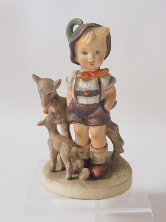 1948 Goebel Hummel Porcelain "Little Goat Herder": 1948 Goebel Hummel Porcelain "Little Goat Herder" Figurine, 5.75in