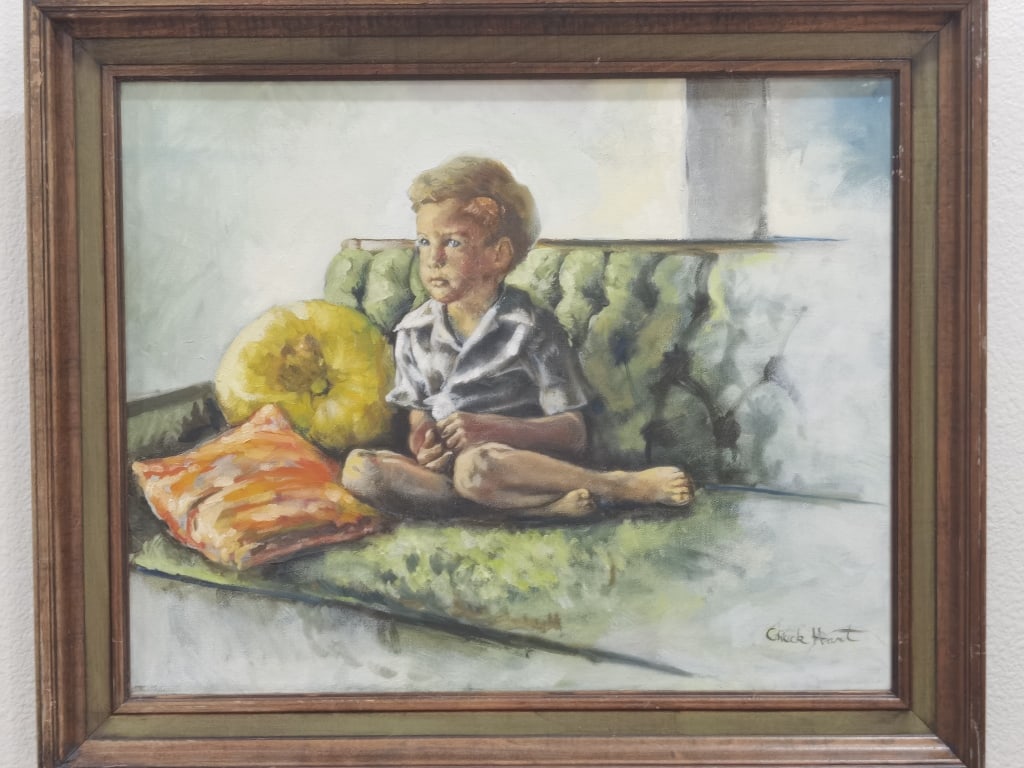 Portrait Oil Painting on Canvas, Signed Chuck Hart: Portrait Oil Painting on Canvas, Signed Chuck Hart, 20in by 24in