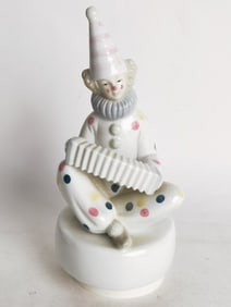 Vintage Porcelain Clown Music Box