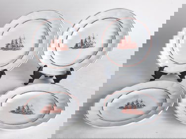 (4) Vintage Wedgwood Porcelain Flying Cloud Plates