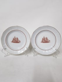 (2) Vintage Wedgwood Porcelain Flying Cloud Plates
