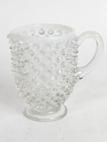 Vintage Fenton Clear Opalescent Hobnail Creamer