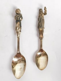 (2) Vintage Silver Plated Christmas Spoons