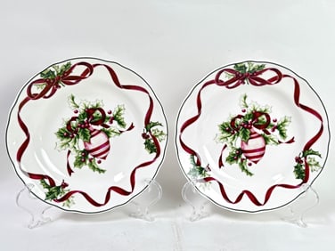 1998 Charter Club Winter Garland Porcelain Plates