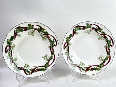 Pr. of 1998 Charter Club Winter Garland Porcelain