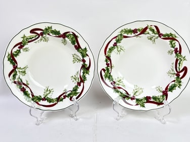 Pr. of 1998 Charter Club Winter Garland Porcelain