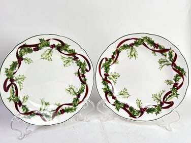 Pr. of 1998 Charter Club Winter Garland Porcelain