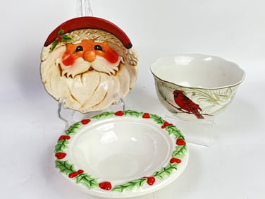 (3) Vintage Porcelain Holiday Dishes