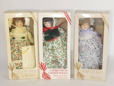 Three Vintage Gorham Dolls