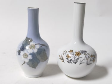 (2) Vintage Royal Copenhagen and I.W. Rice Vases