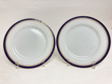 (2) Fitz & Floyd Porcelain Starburst Colbalt Ingla