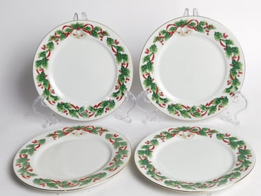 (4) Sango Noel 1990 Porcelain Christmas Plates