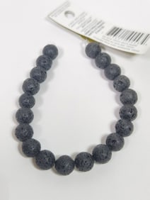 Group of Porous Black Stone Beads