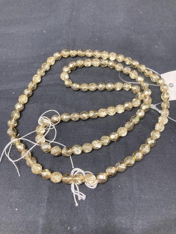 Group of Gold Tone Faceted Costume Beads: Group of Gold Tone Faceted Costume Beads