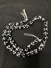 Group of Black/White Polka Dot Glass Beads
