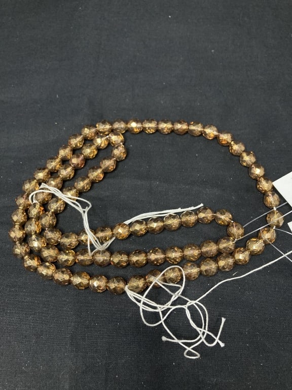 Group of Gold Tone Faceted Beads: Group of Gold Tone Faceted Beads