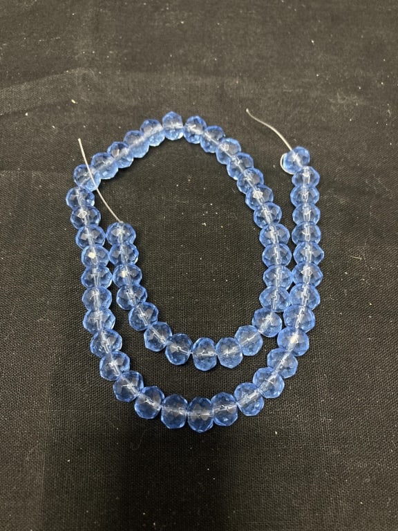 Group of Costume Blue Faceted Beads: Group of Costume Blue Faceted Beads