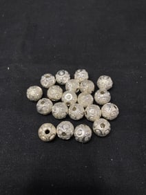 Group of Indian Silver-Tone Beads