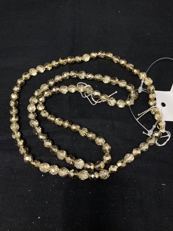 Group of Costume Gold Tone Faceted Beads: Group of Costume Gold Tone Faceted Beads