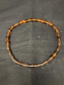 Group of Brown Swirl Glass Beads