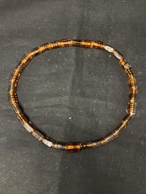Group of Brown Swirl Glass Beads