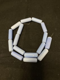 Group of Blue Tube Beads