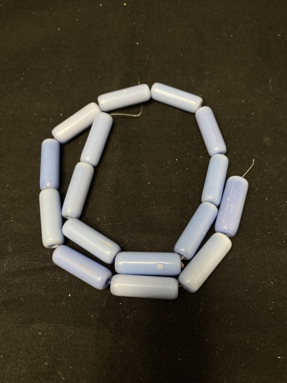 Group of Blue Tube Beads: Group of Blue Tube Beads