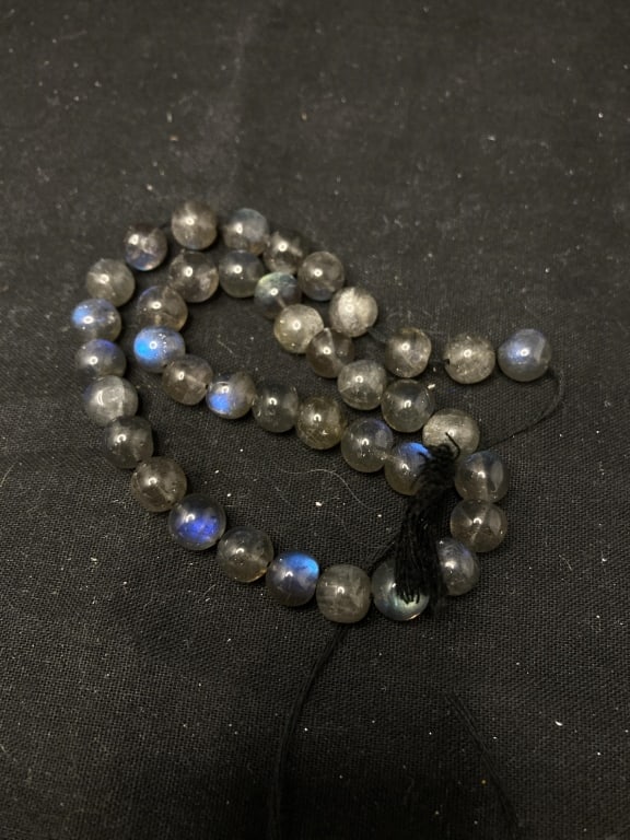 Group of Iridescent Smokey Glass Beads: Group of Iridescent Smokey Glass Beads
