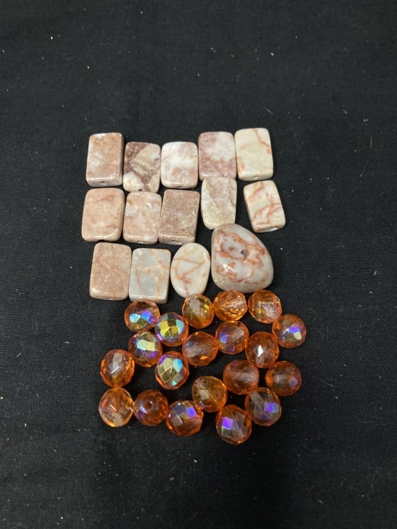 Group of Costume/Marble Beads: Group of Costume/Marble Beads