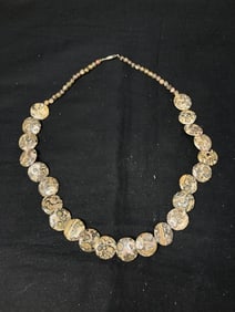 Stone Disc Bead Necklace