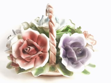 Vintage Porcelain Flower Basket