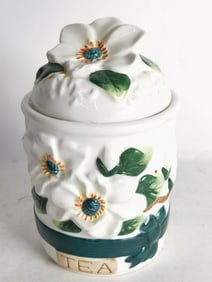 Vintage Ceramic Floral Tea Caddy