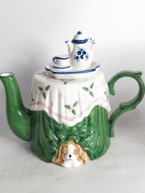 World Bazaar Ceramic Mini Dog Under Table Teapot