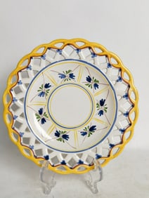 Vintage Ceramic Hollow Floral Plate