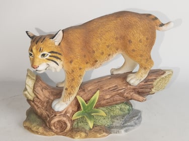 Vintage Andrea by Sadek Porcelain Bob Cat Figurine