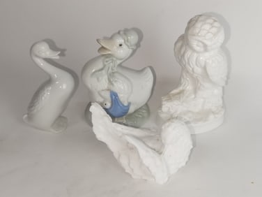 (4) Vintage Porcelain Bird Figurines