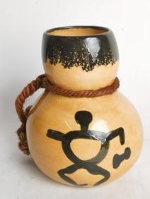 Vintage Hand Made Pottery "Dancer with Gourd" by E